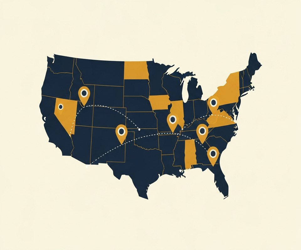 Mapa ilustrado de Estados Unidos